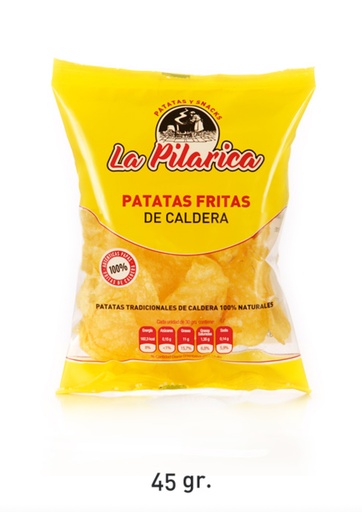 PATATAS FRITAS TRADICIONALES LA PILARICA 25UN 45GR 0,38€ UNIDAD