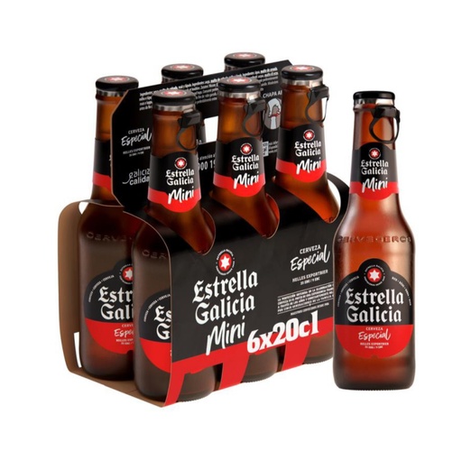 ESTRELLA GALICIA MINI 1/5 4 PACKS DE 6 UNID 24UND